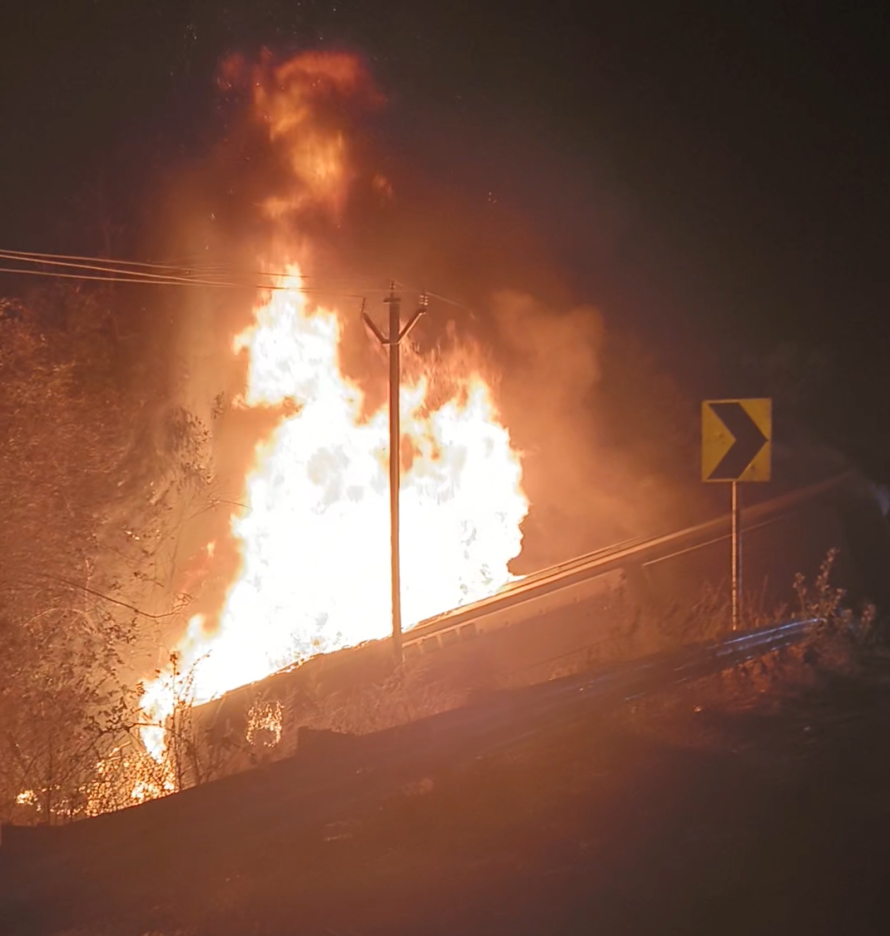 पलटी होऊन खासगी बसने घेतला पेट.