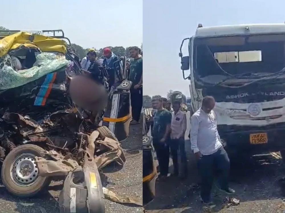 कल्याण–अहिल्यानगर महामार्गावर भीषण अपघात; ८ जणांचा जागीच मृत्यू, एक गंभीर