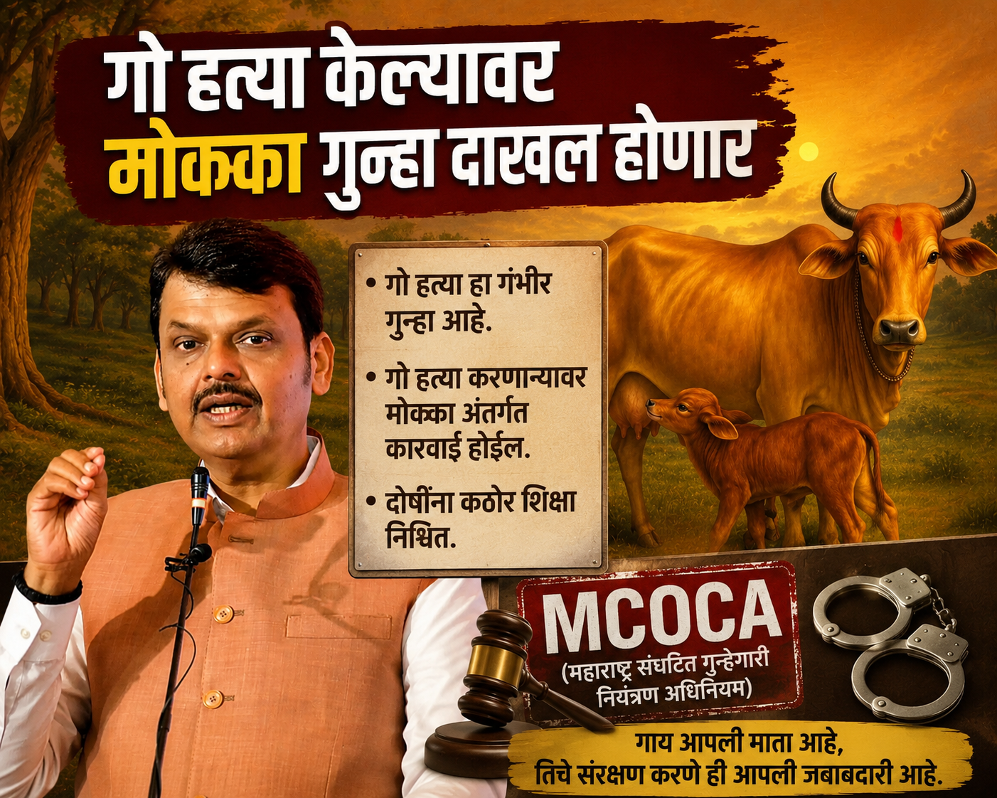 गो-तस्करांची आता खैर नाही, ‘मोक्का’ अंतर्गत होणार कारवाई